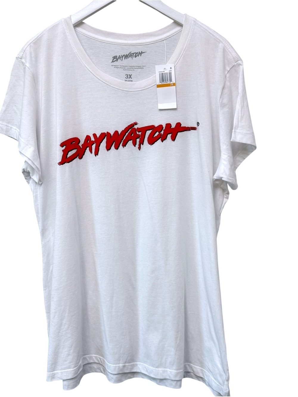 Baywatch White Tee Plus Size 2X-3X Red Logo women Tshirt NWT